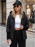 Kurtka damska pikowana z kapturem czarna model 22341124 - FashionStreet