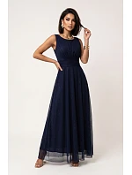 dlouhé maxi šaty s a kulatým výstřihem – tmavě modré model 22275586 - numoco basic dlouhé maxi šaty s a kulatým výstřihem – tmavě modré model 22275586 - numoco basic