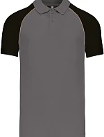 Kariban K 226 Baseballové polo tričko z piqué 20.K226 šedá bridlica/svetlo šedá/čierna