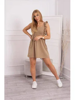 Šaty s volánikmi na bokoch ťava