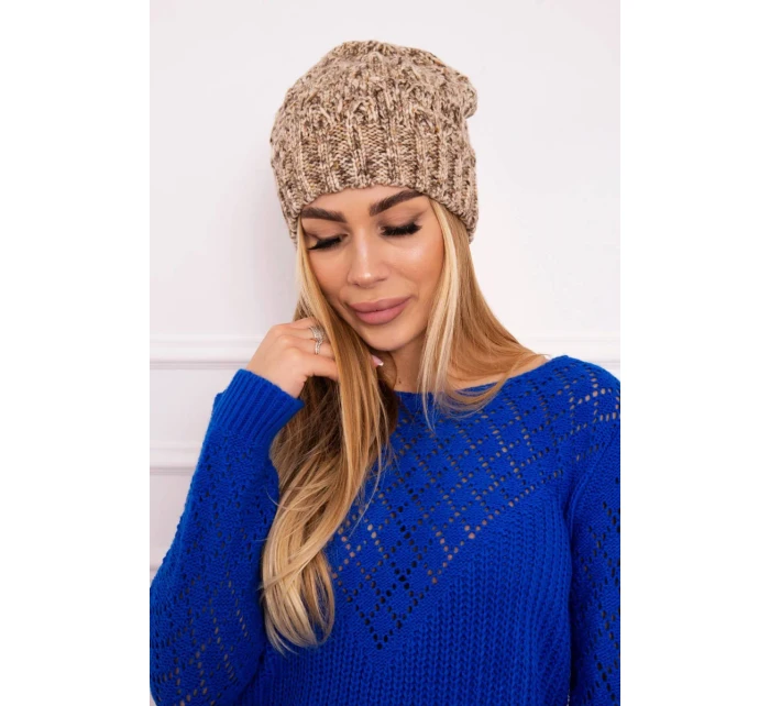 Fleecová čiapka Roksana K209 tmavo béžová