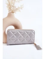 Velká prošívaná peněženka s pruhem stříbrný model 21573699 - Boto Velká prošívaná peněženka s pruhem stříbrný model 21573699 - Boto