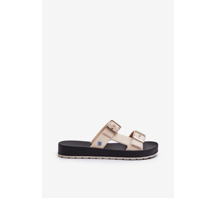 Klapki Damskie Na Płaskiej Podeszwie ZAXY LL285072 Jasnobeżowe