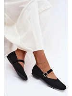 Baletky z pruhovaného materiálu s páskem a sponou Černé Calvra