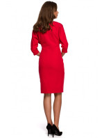 model 18003038 Šaty s netopýřími rukávy červené - STYLOVE