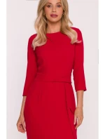 S425 Šaty s volánom - červené