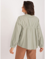 Bavlnená oversize košeľa v khaki farbe so zapínaním na gombíky