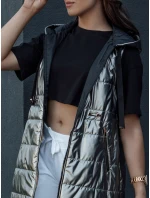 Dámska prešívaná vesta PIXIECODE tmavo šedá FashionStreet TY4437 Dámska prešívaná vesta PIXIECODE tmavo šedá FashionStreet TY4437