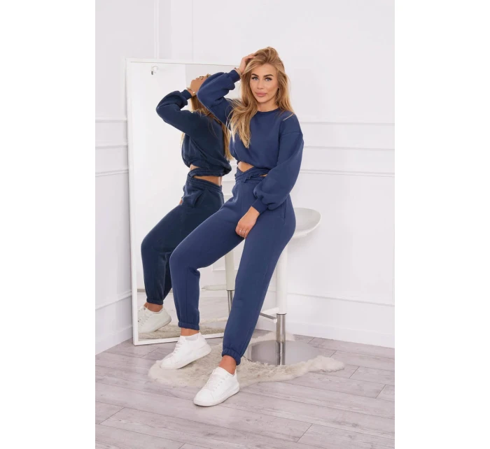 Zateplená souprava s krátkou model 18749044 mikinou - K-Fashion Zateplená souprava s krátkou model 18749044 mikinou - K-Fashion