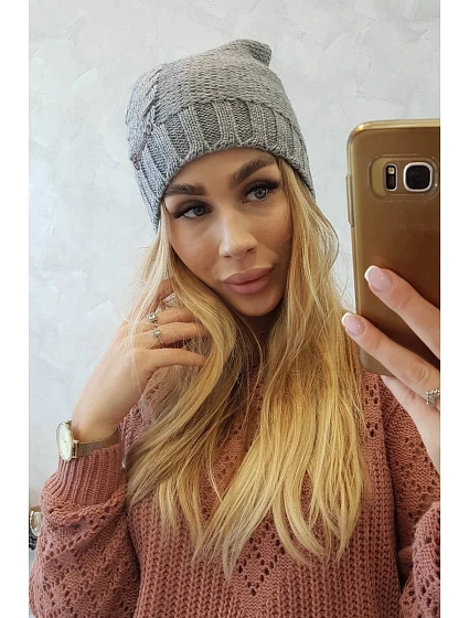 Fleecová čepice  šedá model 18751383 - K-Fashion
