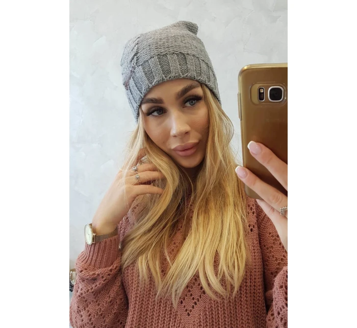 Fleecová čiapka Ula K271 sivá