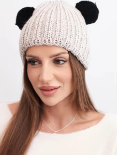 Dámská zimní čepice vlněná s bambulí model 21817797 béžová - K-Fashion