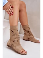 Zazoo 3437 Damskie Zamszowe Sandały Z Cholewką Na Zamek Beżowe Zazoo 3437 Damskie Zamszowe Sandały Z Cholewką Na Zamek Beżowe