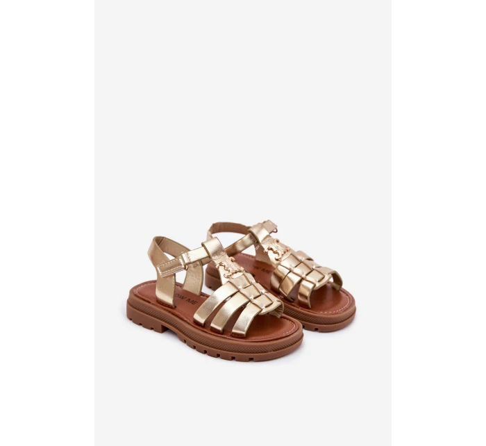 Dívčí sandály s detailem zlaté model 21700992 - Boto Dívčí sandály s detailem zlaté model 21700992 - Boto