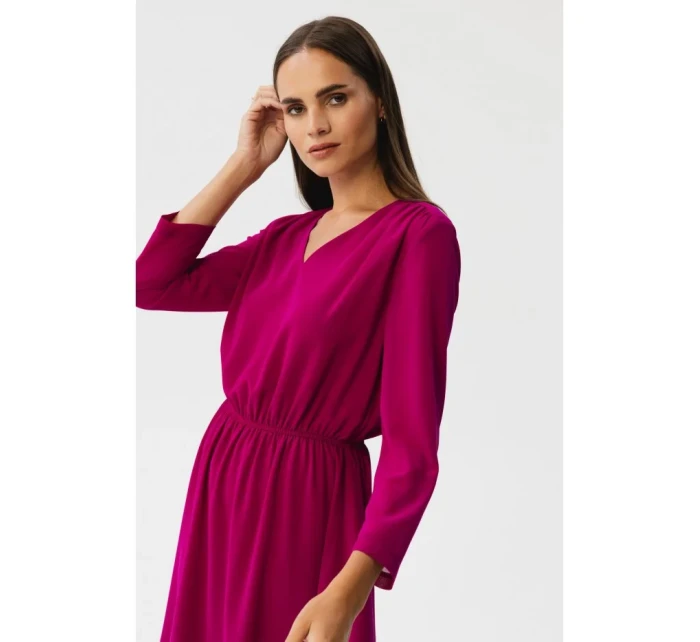 S354 Vrstvené šifónové šaty - rubínové S354 Vrstvené šifónové šaty - rubínové