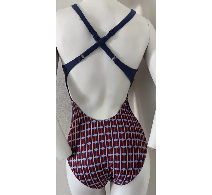 Dámske jednodielne plavky S43D tmavomodré - Self