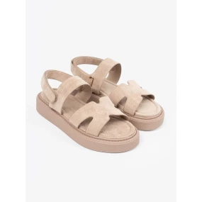 Jedinečné dámske hnedé sandále na platforme