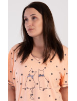 Dámska nočná košeľa s krátkym rukávom Cats