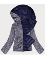Tmavomodrá obojstranná dámska prešívaná bunda (B9775-3)