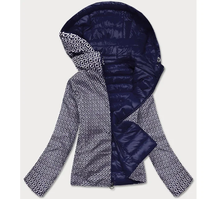 Tmavomodrá obojstranná dámska prešívaná bunda (B9775-3)