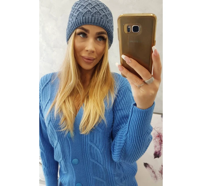 K204 džínsová fleecová čiapka so šiltom