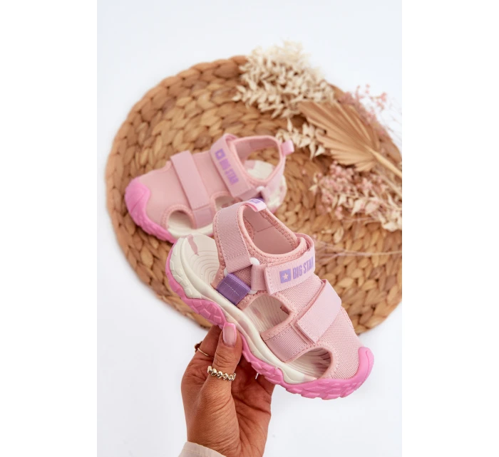 Sandały Dziewczęce Na Rzepy Big Star NN374238 Różowe