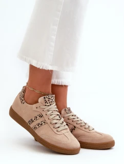 model 21665854 Semišové Nízké Dámské Tenisky Beige - Zazoo