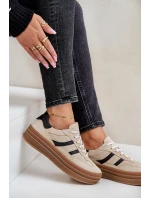 Semišové tenisky na platformě béžové model 21679942 - Zazoo