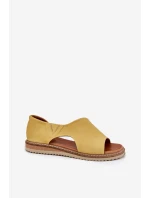 Skórzane Sandały Damskie Artiker 46C1015 Żółte