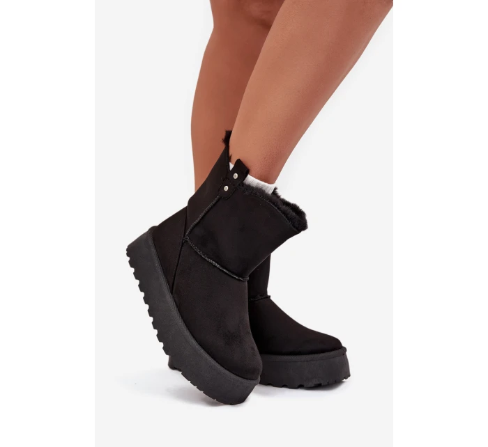 Dámské Sněhule Na Platformě S Kožíškem Černé model 21706845 - Boto Dámské Sněhule Na Platformě S Kožíškem Černé model 21706845 - Boto
