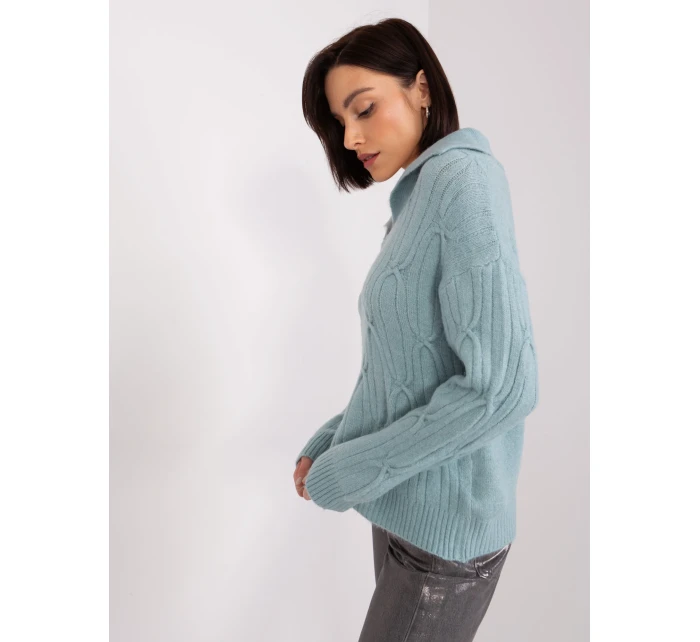 Sweter AT SW mietowy model 19040952 - FPrice Sweter AT SW mietowy model 19040952 - FPrice