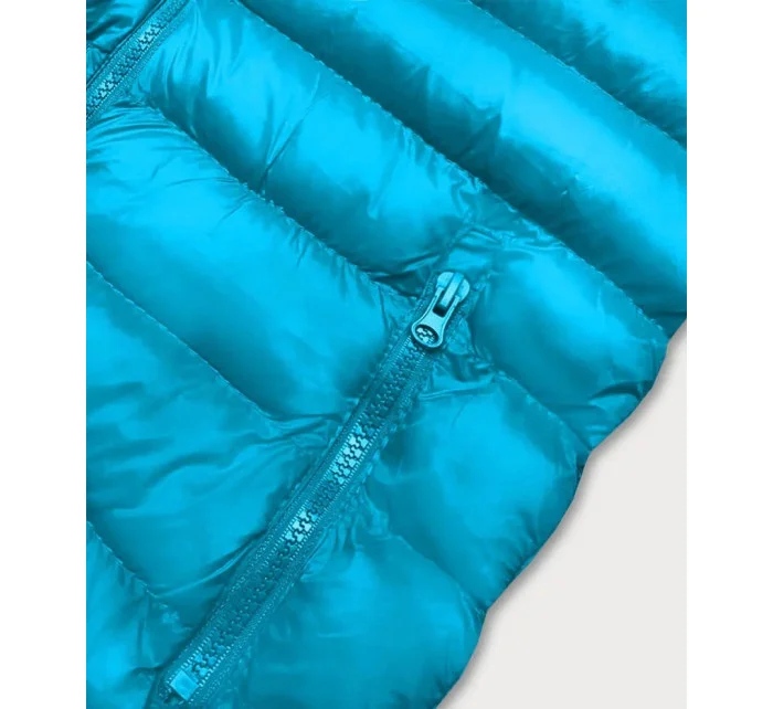 Dámská krátká prošívaná vesta Světle modrá model 20510032 - J.STYLE Dámská krátká prošívaná vesta Světle modrá model 20510032 - J.STYLE