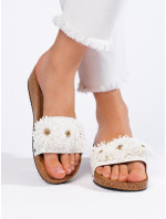 Módne biele ponožky s klinom pre ženy
