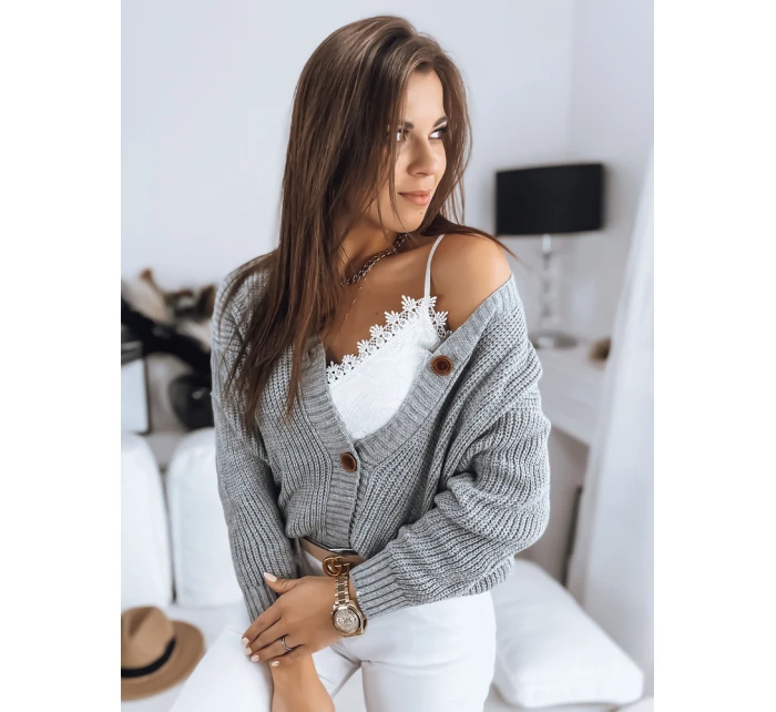 Dámský svetr světle šedý Dstreet model 21966998 - FashionStreet Dámský svetr světle šedý Dstreet model 21966998 - FashionStreet