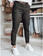 Dámské kalhoty slim fit s páskem khaki Dstreet model 21986472 - FashionStreet