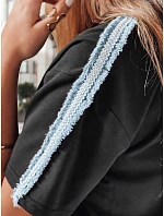 Dámska bavlnená súprava oversize SPORT LIKE black FashionStreet AY1146 Dámska bavlnená súprava oversize SPORT LIKE black FashionStreet AY1146