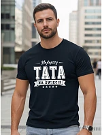 Tshirt męski z nadrukiem dla bawełniany granatowy model 22217727 - FashionStreet