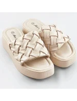 Béžové dámské pantofle na platformě model 17352370 - Mix Feel