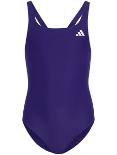 Detské plavky adidas s výstrihom do V v fialovej farbe KS2955