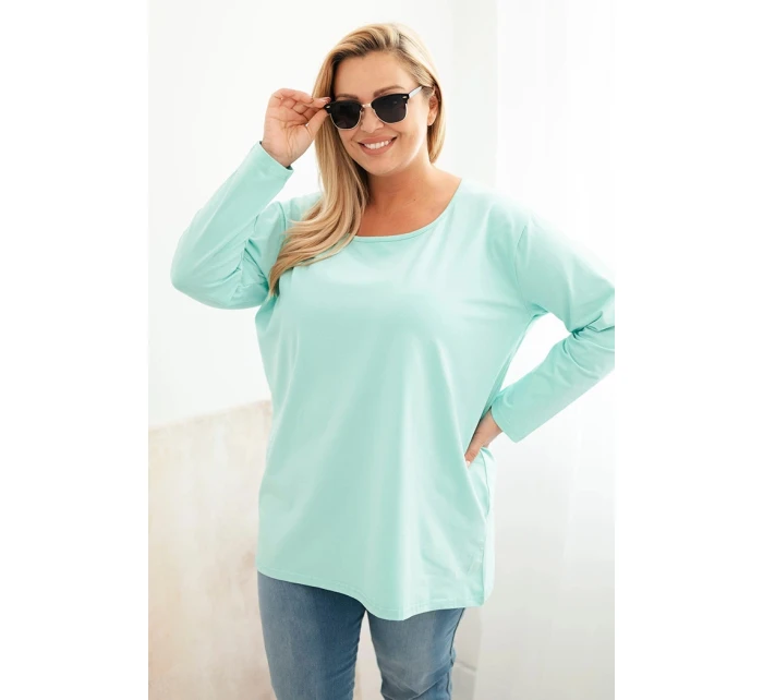 Dámská blůza Plus Size s lodičkovým výstřihem mátová