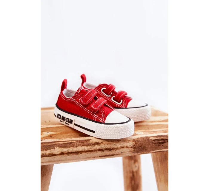 Dětské látkové tenisky se suchým zipem BIG STAR model 21594932 Červená - Big Star Shoes Dětské látkové tenisky se suchým zipem BIG STAR model 21594932 Červená - Big Star Shoes