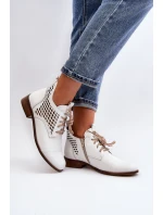 model 21646163 Nízké Kožené Dámské Bílé Botky - Zazoo