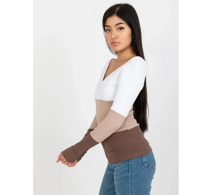 Blúzka RV BZ 8429.18P bielo-hnedá