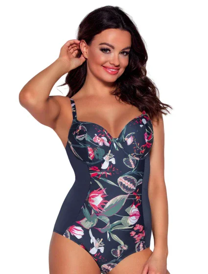 PLAVKY SKJ 47 NAVY FLOWERS