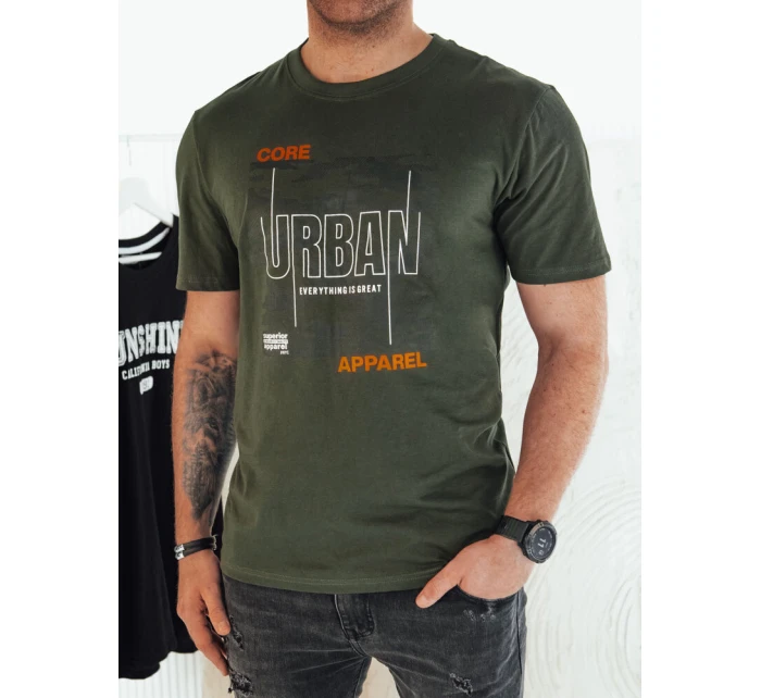 Pánské zelené tričko s potiskem Dstreet model 21974936 - FashionStreet
