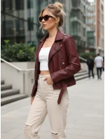 damska skórzana z bordowa model 22035976 - FashionStreet