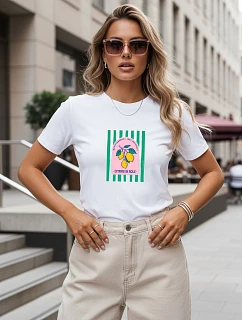 Tshirt damski z nadrukiem biały model 22277231 - FashionStreet