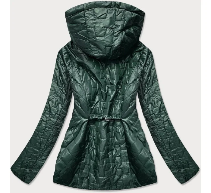 Dámska prešívaná bunda v fľaškovo zelenej farbe (BR0121)