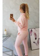 Tepláková súprava s kapucňou púdrovo ružová Tepláková súprava s kapucňou púdrovo ružová
