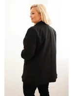 Dámske elegantné plus size sako čierne
